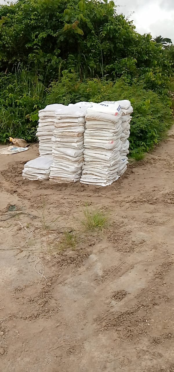 Bagged construction material prepared at the Smartsmining yard